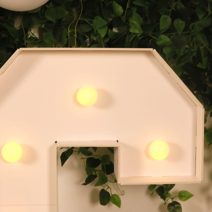 4ft XL LED Marquee Letter Foam Board with 10 Warm White Battery Operated LEDs - White