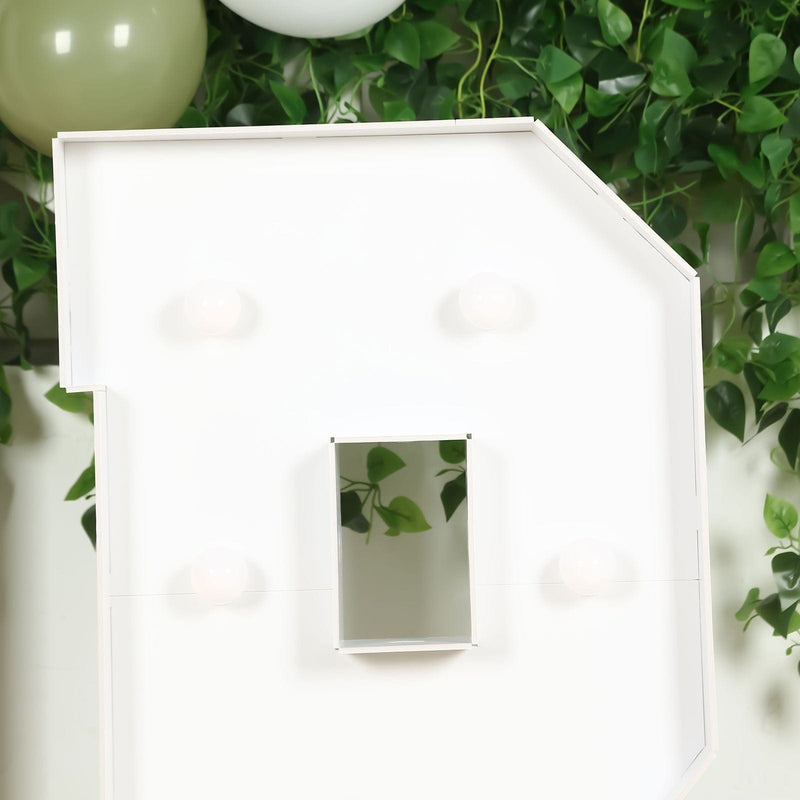 4ft XL LED Marquee Letter Foam Board with 10 Warm White Battery Operated LEDs - White