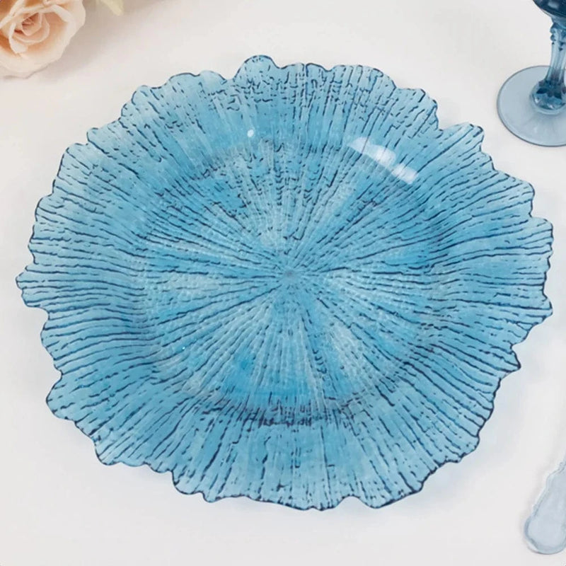 6 pcs 13" Round Textured Charger Plates