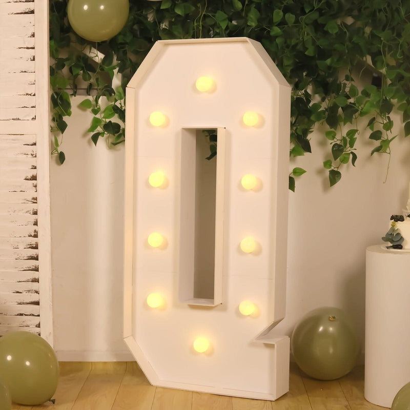 4ft XL LED Marquee Letter Foam Board with 10 Warm White Battery Operated LEDs - White