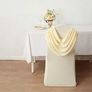 Swag Back Ruched Fitted Premium Spandex Banquet Chair Cover