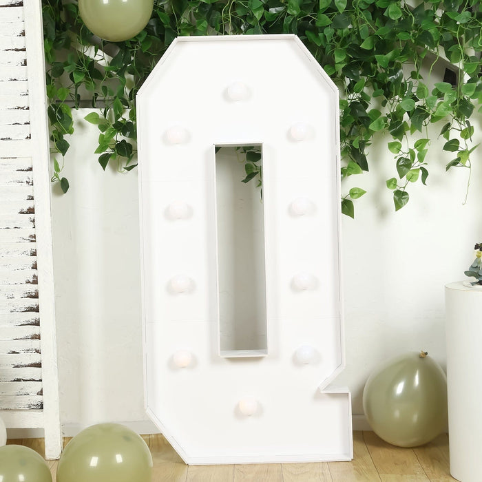 4ft XL LED Marquee Letter Foam Board with 10 Warm White Battery Operated LEDs - White