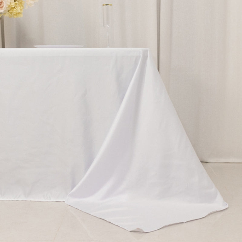 90" x 132" Lamour Satin Rectangular Tablecloth