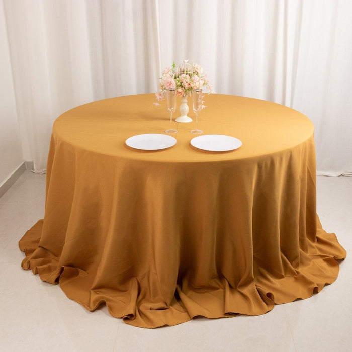 132" Premium Polyester Round Tablecloth Wedding Party Table Linens