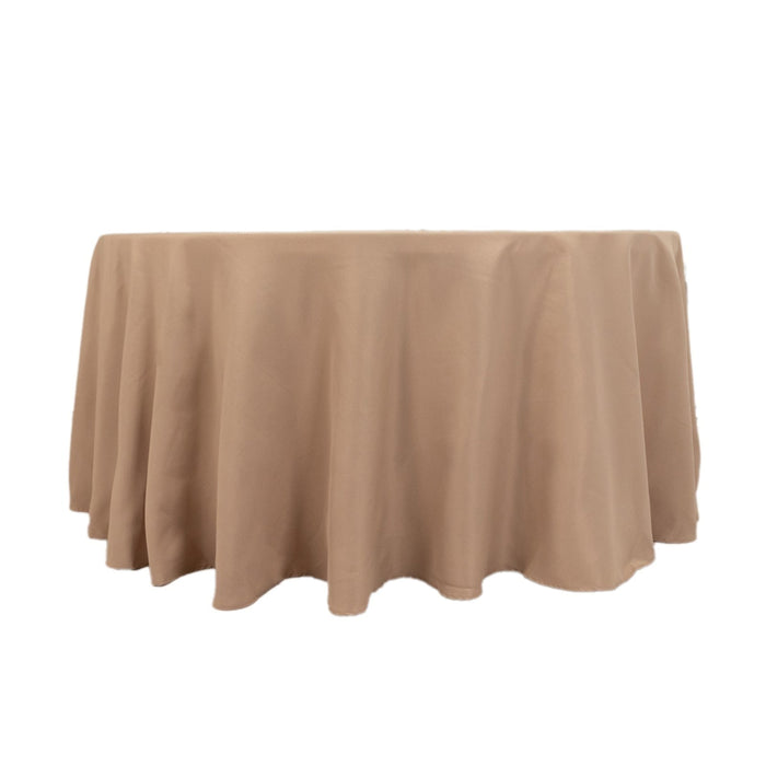 120" Premium Polyester Round Tablecloth Wedding Table Linens