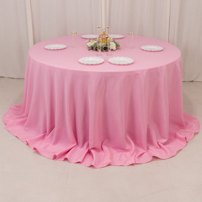 132" Premium Polyester Round Tablecloth Wedding Party Table Linens