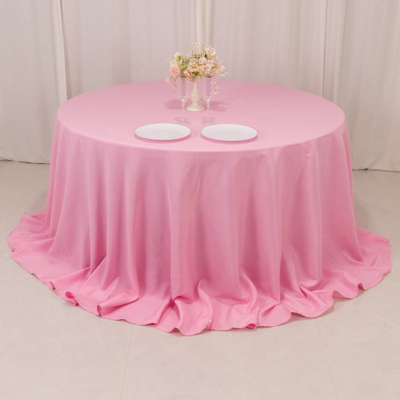 132" Premium Polyester Round Tablecloth Wedding Party Table Linens