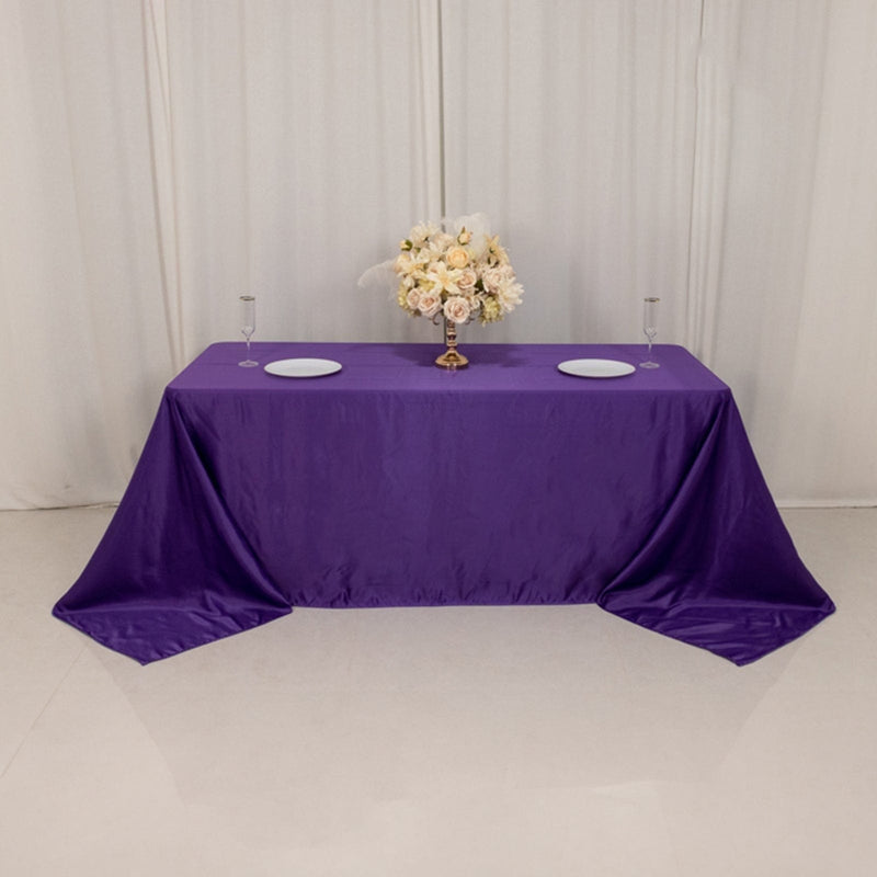 90" x 132" Lamour Satin Rectangular Tablecloth