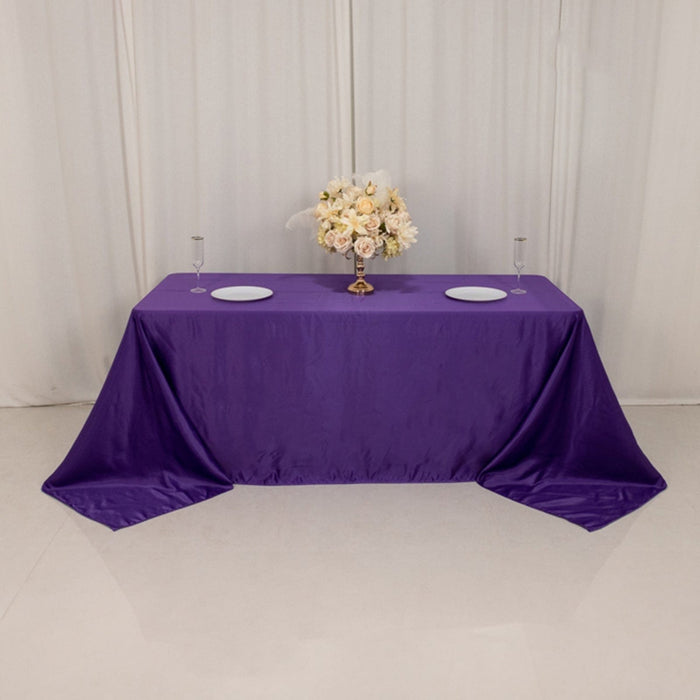 90" x 132" Lamour Satin Rectangular Tablecloth
