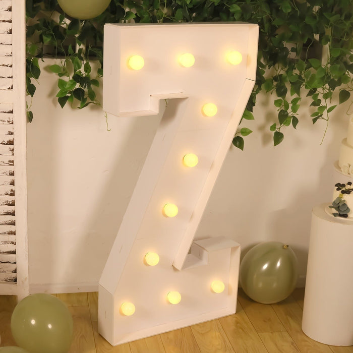 4ft XL LED Marquee Letter Foam Board with 10 Warm White Battery Operated LEDs - White