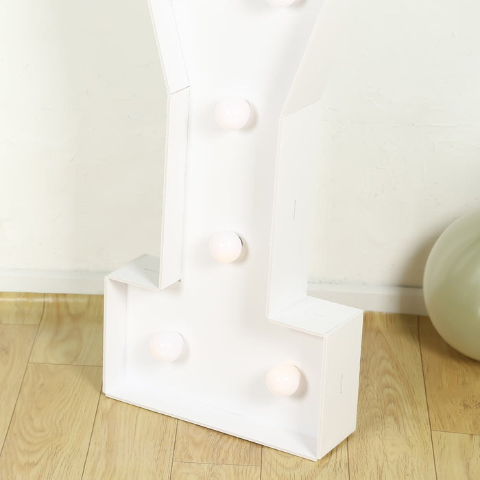 4ft XL LED Marquee Letter Foam Board with 10 Warm White Battery Operated LEDs - White