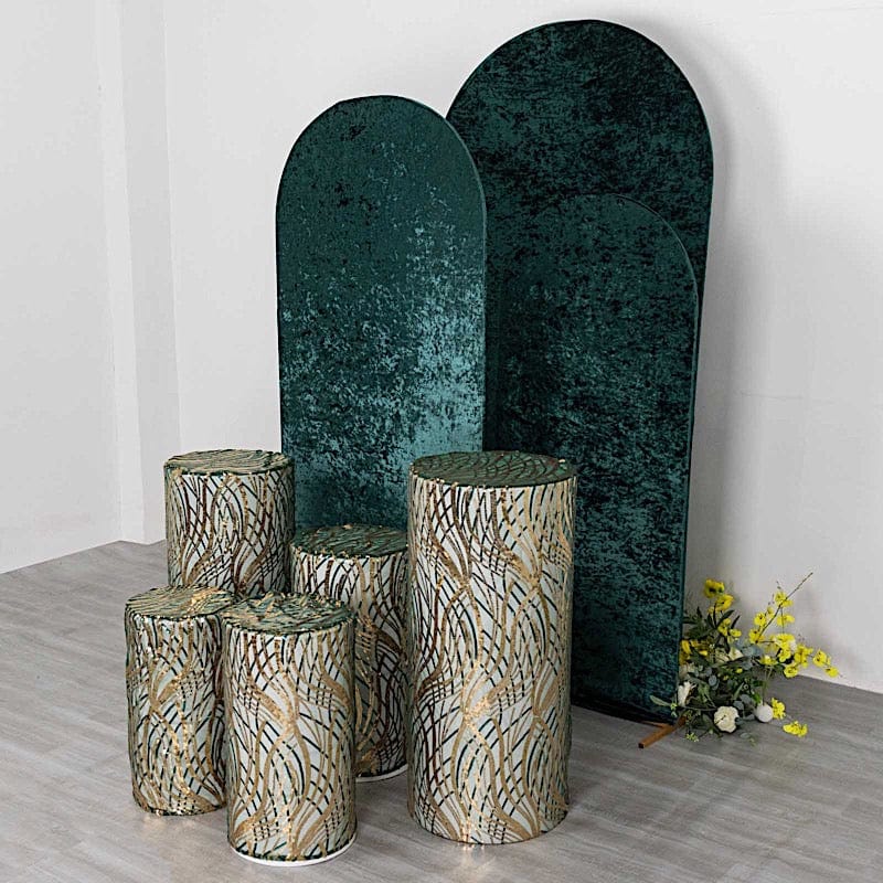 Wave Mesh Cylinder Display Box Stand Covers with Embroidered Sequins