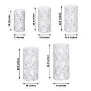 Wave Mesh Cylinder Display Box Stand Covers with Embroidered Sequins