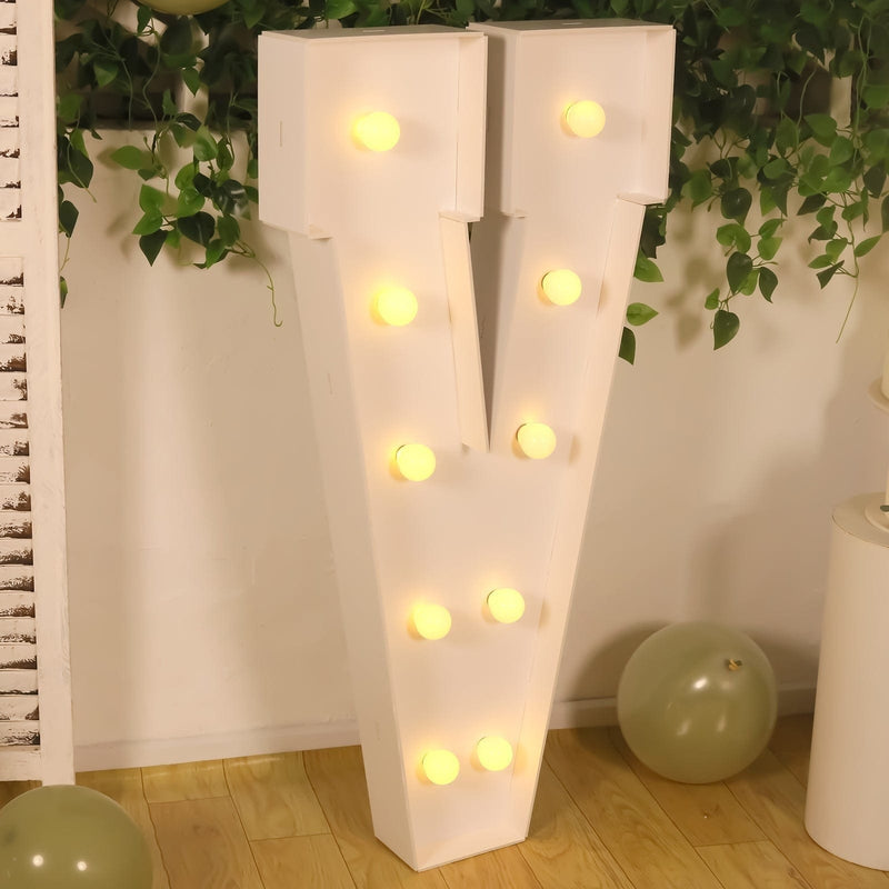 4ft XL LED Marquee Letter Foam Board with 10 Warm White Battery Operated LEDs - White