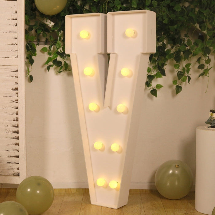 4ft XL LED Marquee Letter Foam Board with 10 Warm White Battery Operated LEDs - White