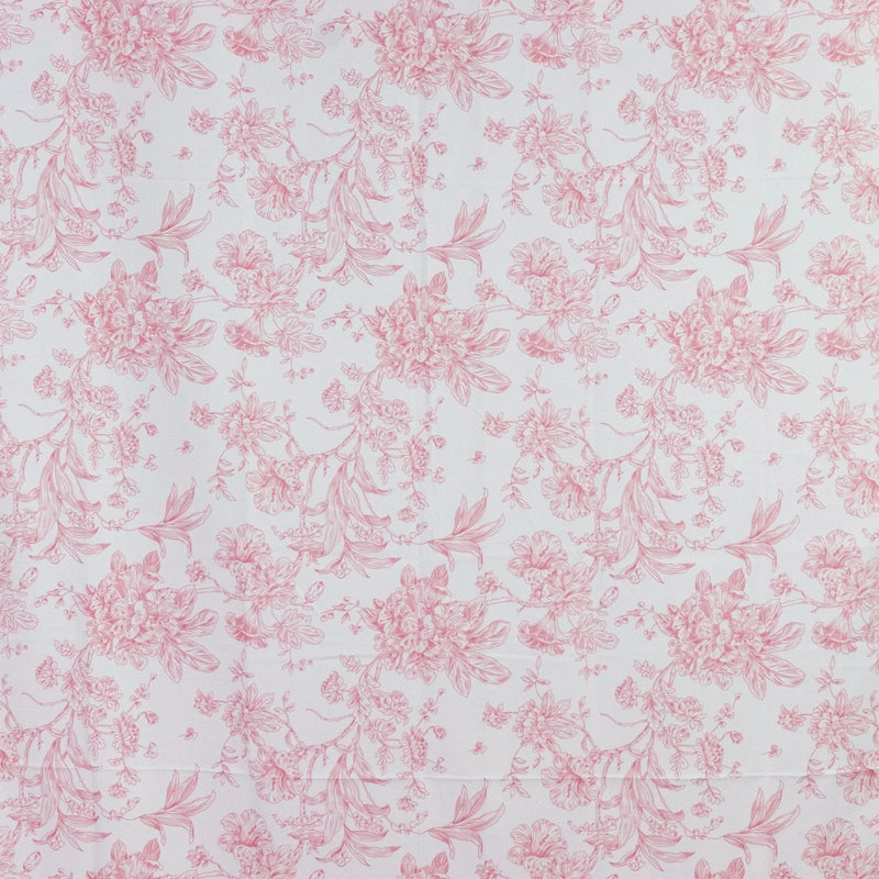 White French Toile Polyester Backdrop Drape Curtain with Rod Pockets