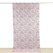 White French Toile Polyester Backdrop Drape Curtain with Rod Pockets