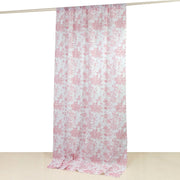 White French Toile Polyester Backdrop Drape Curtain with Rod Pockets