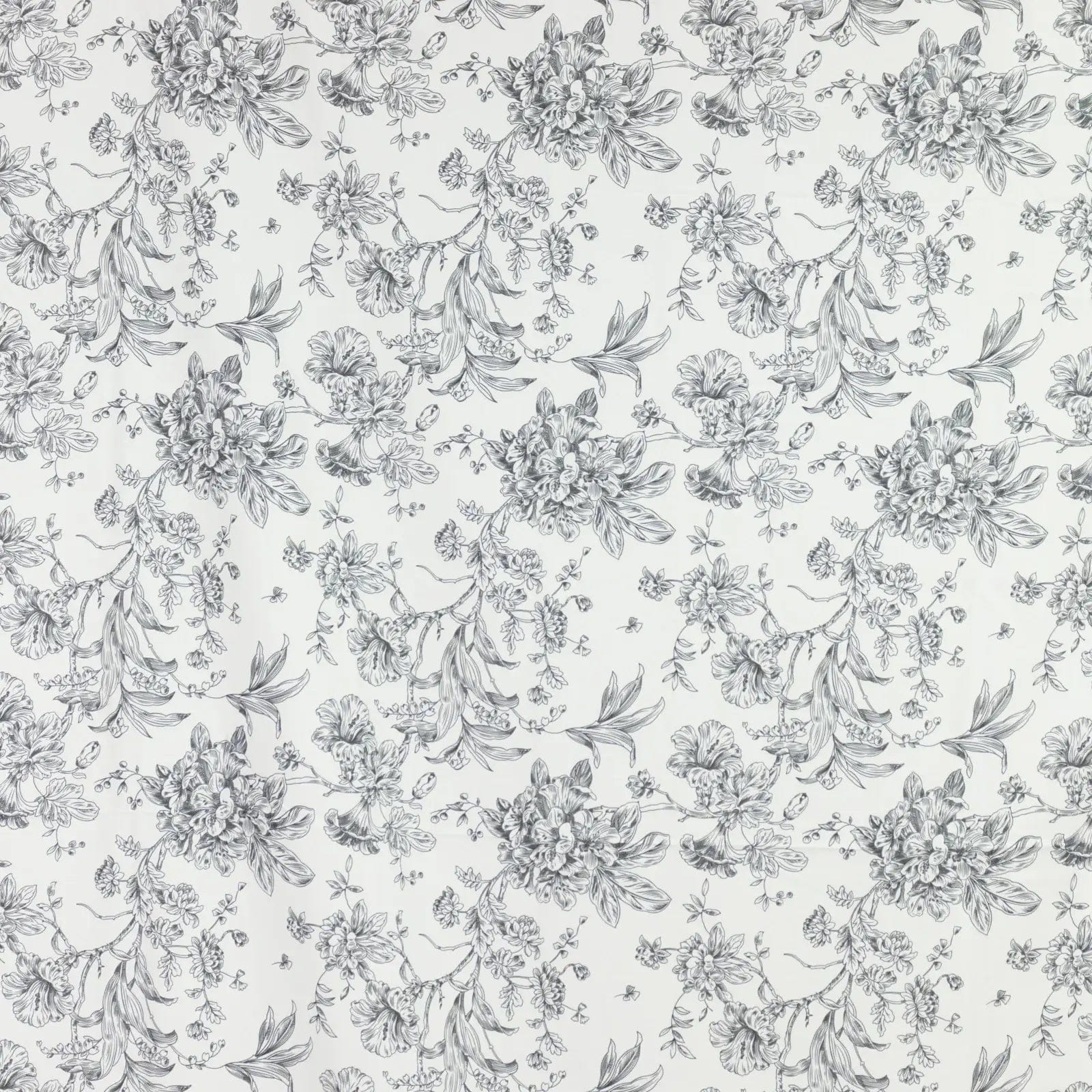 White French Toile Polyester Backdrop Drape Curtain with Rod Pockets