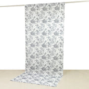 White French Toile Polyester Backdrop Drape Curtain with Rod Pockets