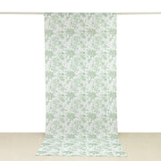 White French Toile Polyester Backdrop Drape Curtain with Rod Pockets