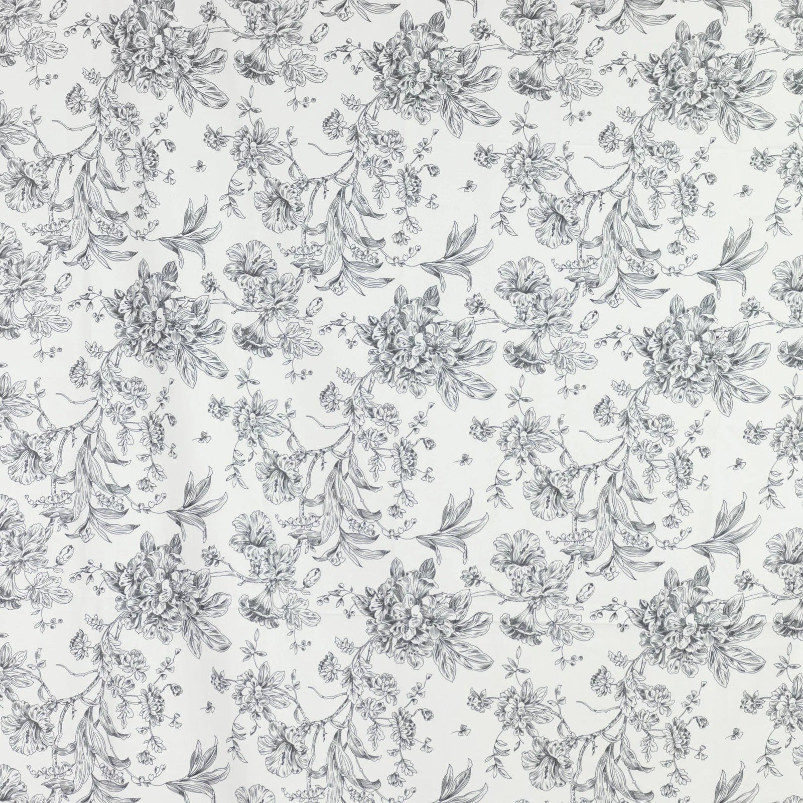 White French Toile Polyester Backdrop Drape Curtain with Rod Pockets