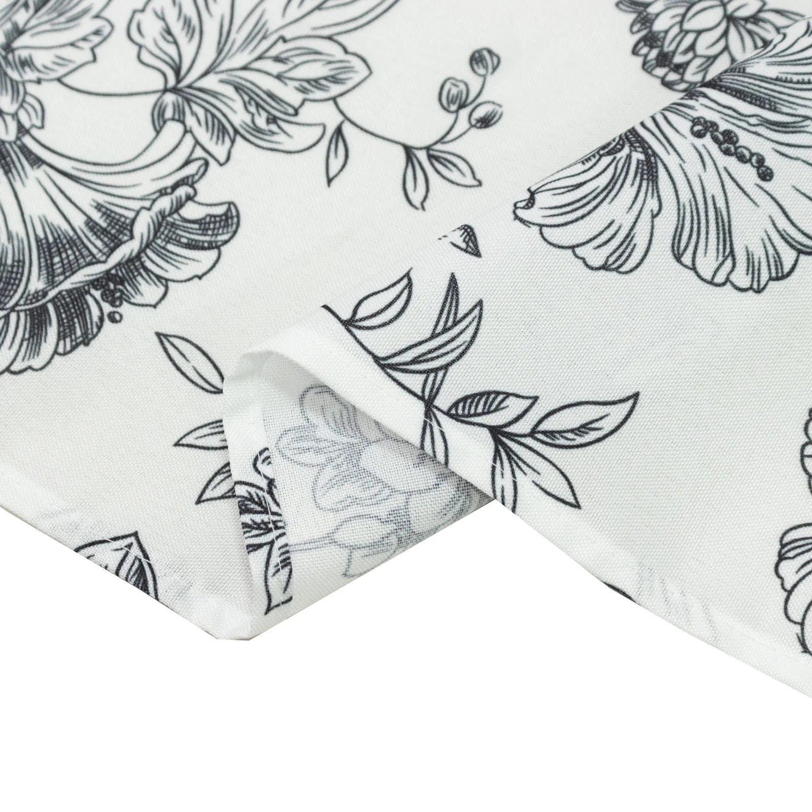 White French Toile Polyester Backdrop Drape Curtain with Rod Pockets