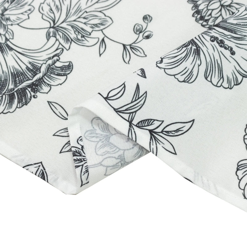 White French Toile Polyester Backdrop Drape Curtain with Rod Pockets