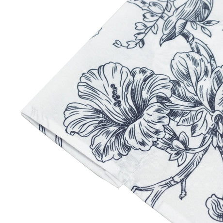 White French Toile Polyester Backdrop Drape Curtain with Rod Pockets