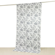 White French Toile Polyester Backdrop Drape Curtain with Rod Pockets
