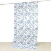 White French Toile Polyester Backdrop Drape Curtain with Rod Pockets