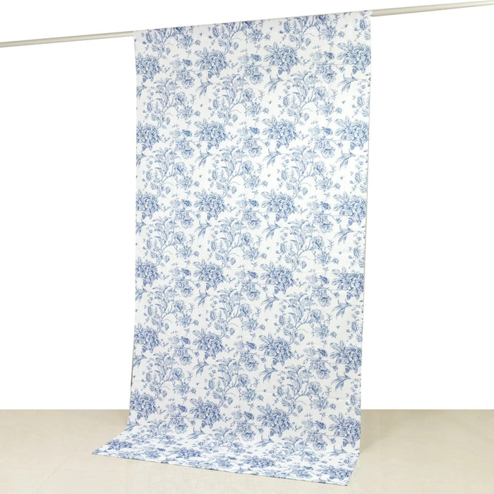 White French Toile Polyester Backdrop Drape Curtain with Rod Pockets