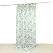 White French Toile Polyester Backdrop Drape Curtain with Rod Pockets