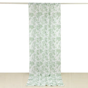 White French Toile Polyester Backdrop Drape Curtain with Rod Pockets CUR_PANPOLY_FLORFT_5X12_DSG