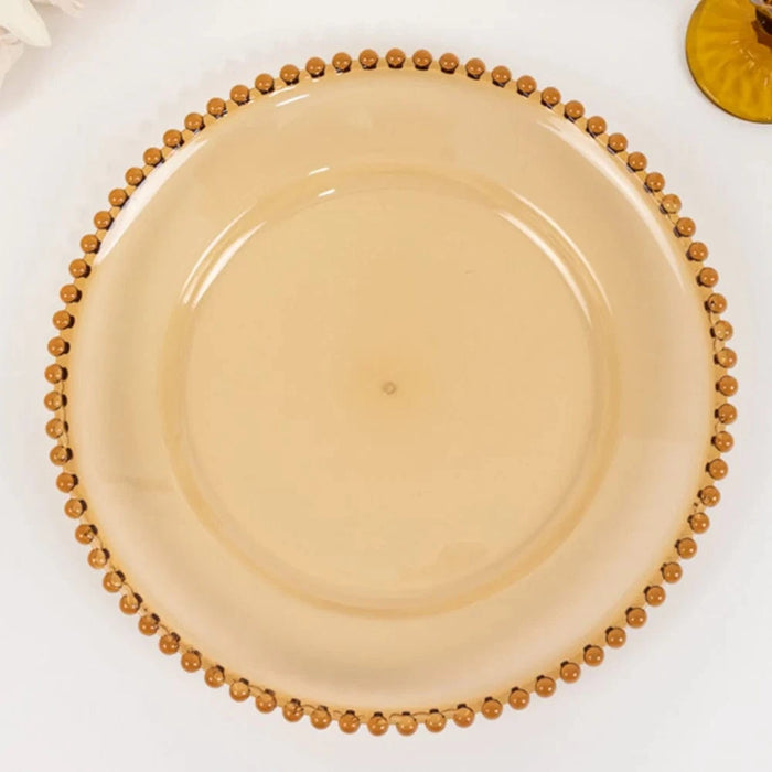 6 pcs 13" Round Beaded Rim Charger Plates