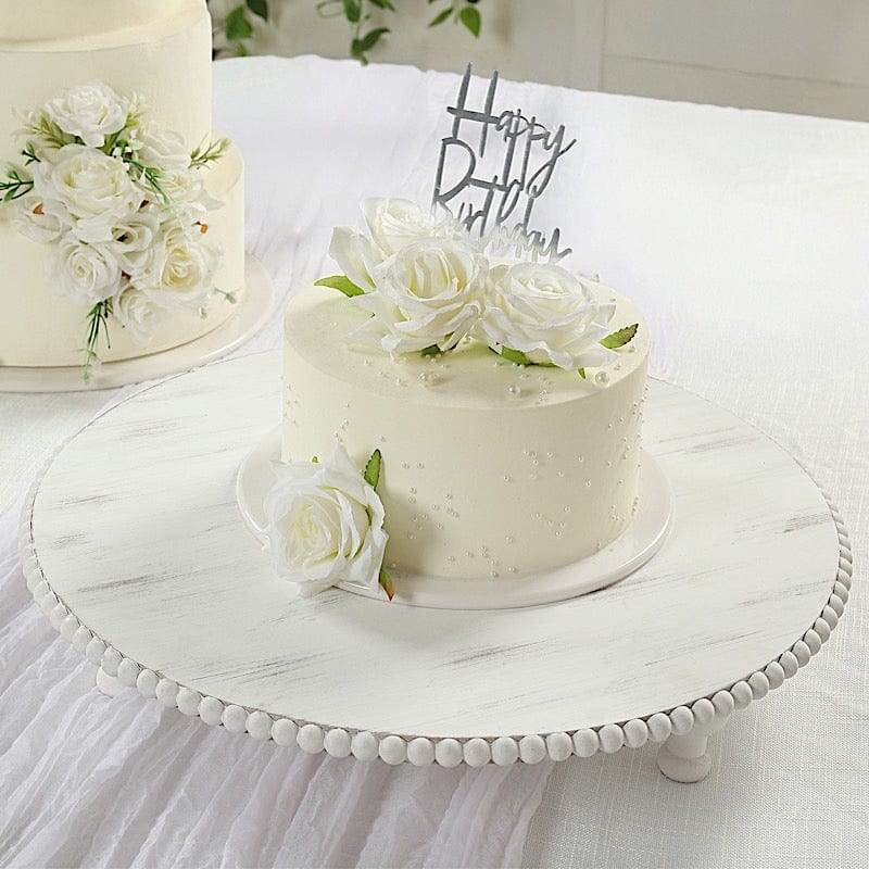 Wooden Centerpiece Plates - Antique White