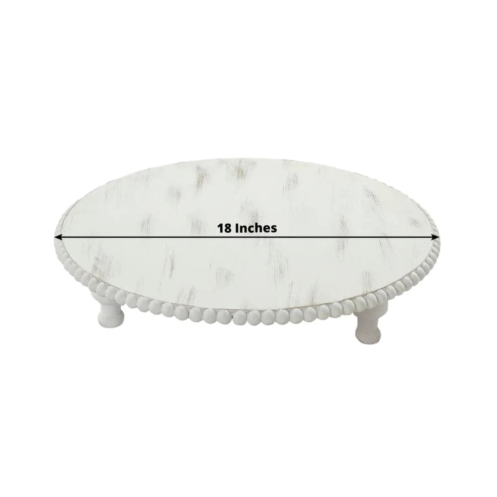 Wooden Centerpiece Plates - Antique White