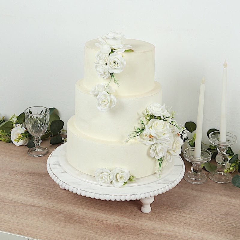 Wooden Centerpiece Plates - Antique White