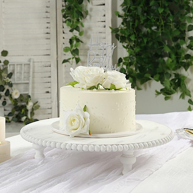 Wooden Centerpiece Plates - Antique White