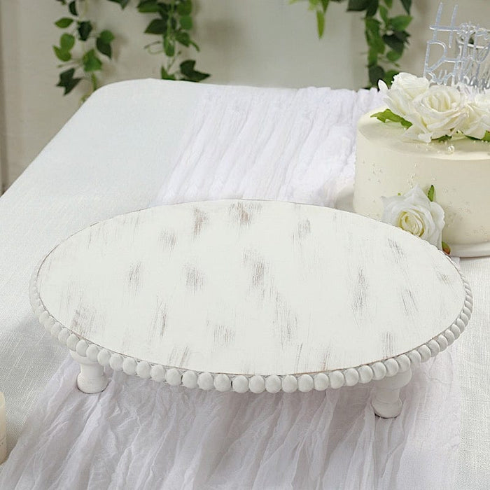 Wooden Centerpiece Plates - Antique White