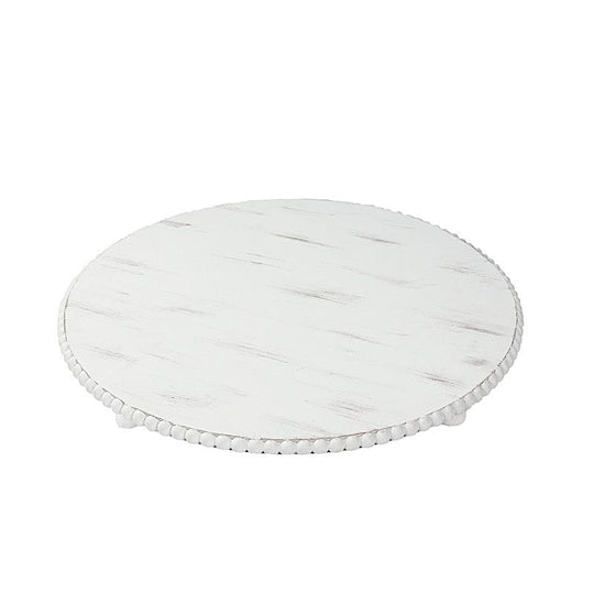 Wooden Centerpiece Plates - Antique White CAKE_WOD027_1T_13_WHT