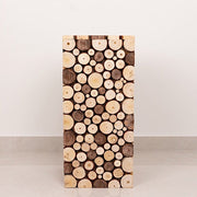 Wooden Slices Pillar Prop Pedestal Stand - Natural