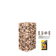 Wooden Slices Pillar Prop Pedestal Stand - Natural