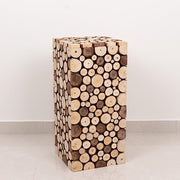 Wooden Slices Pillar Prop Pedestal Stand - Natural