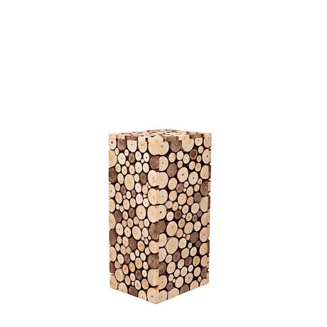 Wooden Slices Pillar Prop Pedestal Stand - Natural