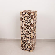 Wooden Slices Pillar Prop Pedestal Stand - Natural