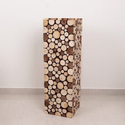 Wooden Slices Pillar Prop Pedestal Stand - Natural