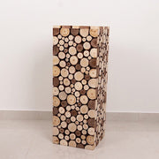 Wooden Slices Pillar Prop Pedestal Stand - Natural
