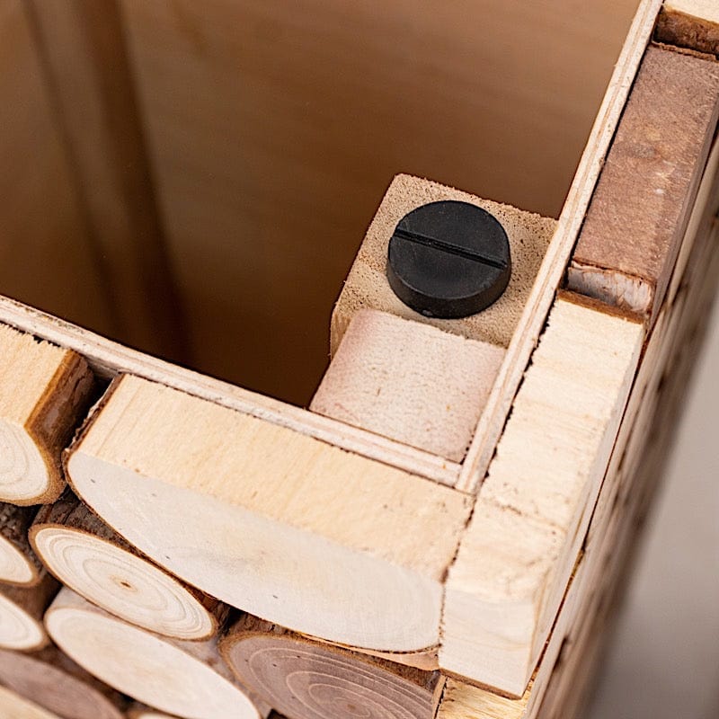 Wooden Slices Pillar Prop Pedestal Stand - Natural