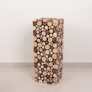 Wooden Slices Pillar Prop Pedestal Stand - Natural